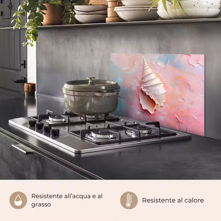 Paraschizzi cucina - Conchiglia - Pastello - Rosa — 2