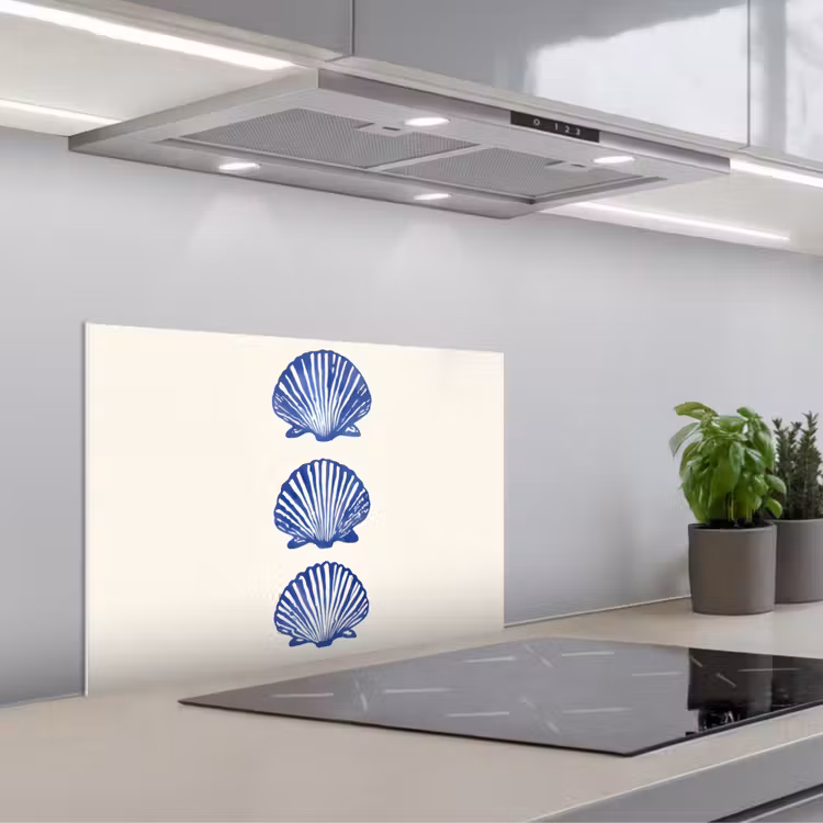 Paraschizzi cucina - Conchiglie - Blu - Modello — 1