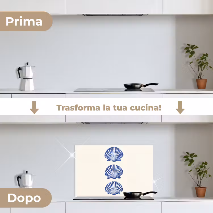 Paraschizzi cucina - Conchiglie - Blu - Modello — 7