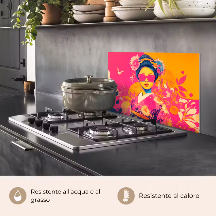 Paraschizzi cucina - Donna - Occhiali da sole - Astratto - Arancione — 2