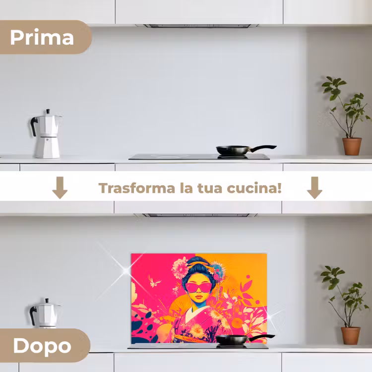 Paraschizzi cucina - Donna - Occhiali da sole - Astratto - Arancione — 7