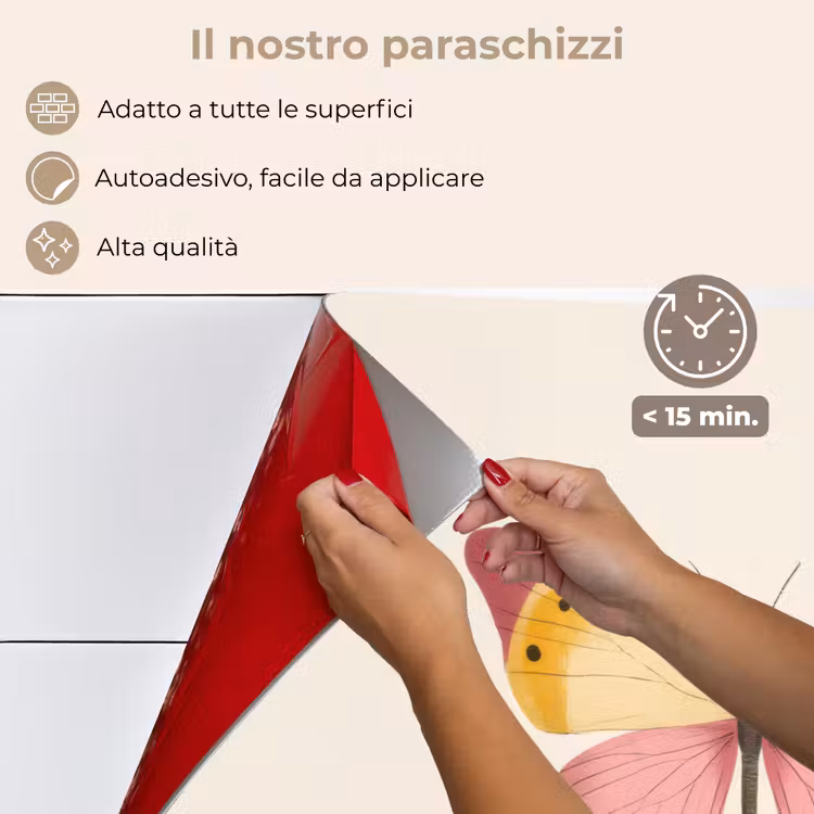 Paraschizzi cucina - Farfalla - Illustrazione - Rosa — 4