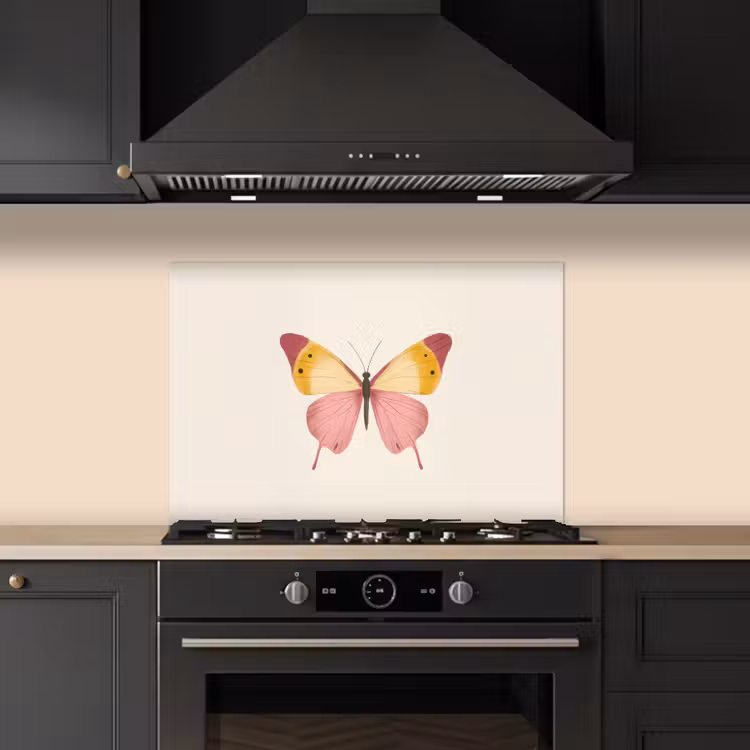 Paraschizzi cucina - Farfalla - Illustrazione - Rosa — 5