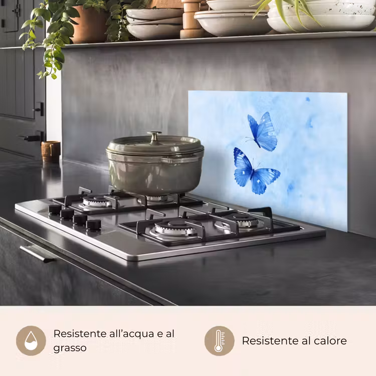 Paraschizzi cucina - Farfalle - Ornamentali - Blu — 2