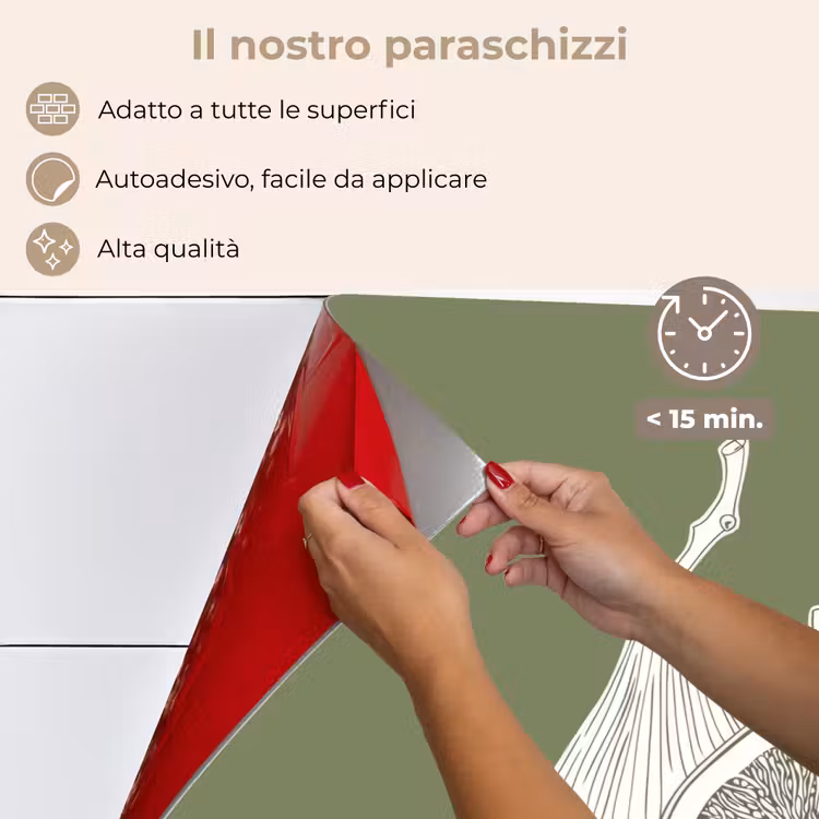 Paraschizzi cucina - Fichi - Minimalista - Disegnato - Verde muschio — 4