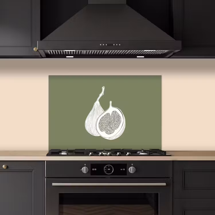 Paraschizzi cucina - Fichi - Minimalista - Disegnato - Verde muschio — 5