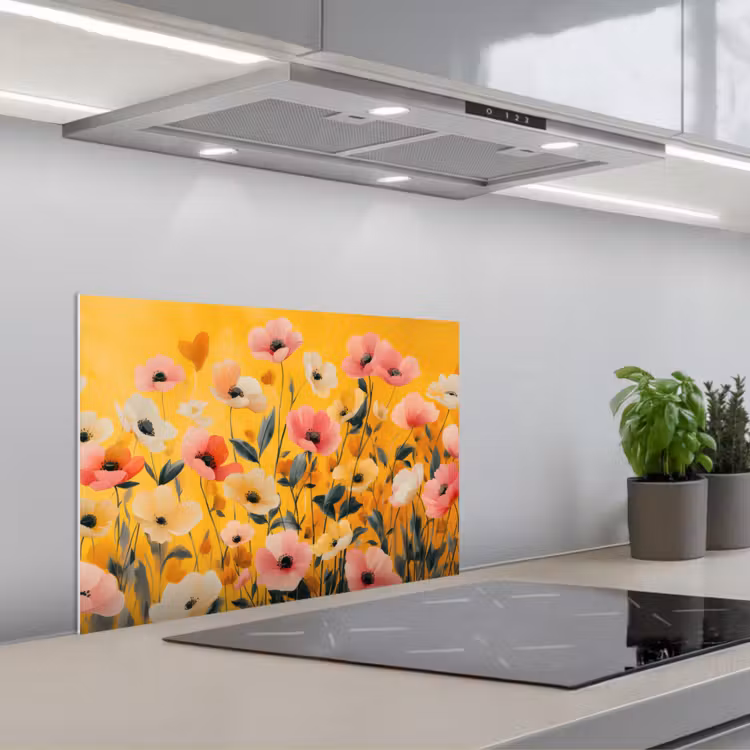Paraschizzi cucina - Fiori - Campo - Giallo — 1