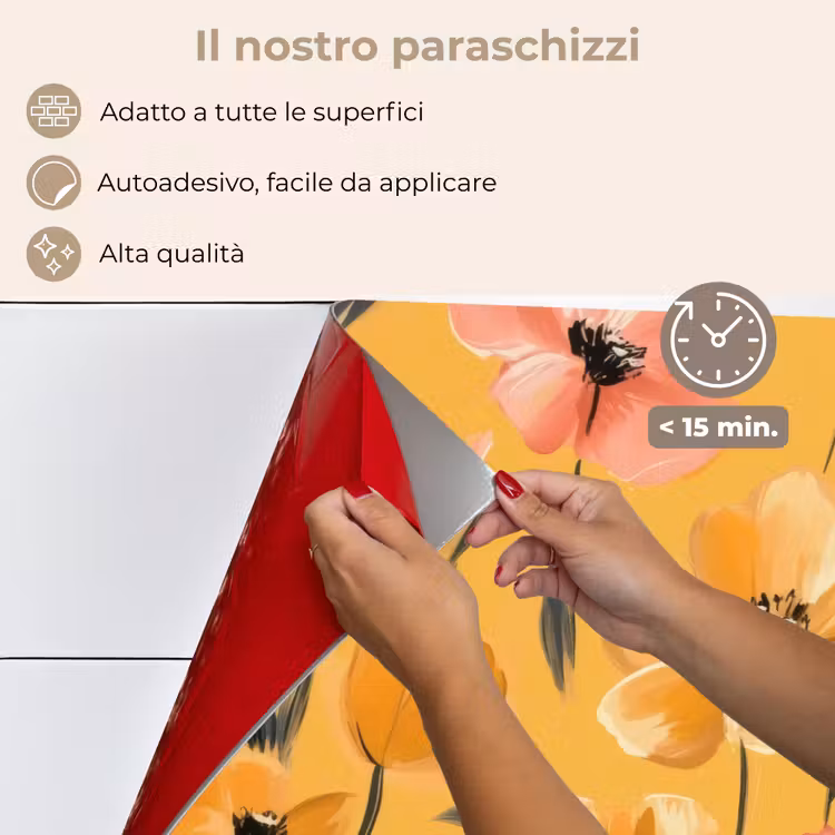 Paraschizzi cucina - Fiori - Dipinti - Giallo — 4
