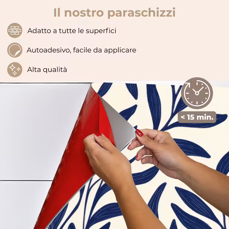 Paraschizzi cucina - Foglie - edera - blu scuro — 4