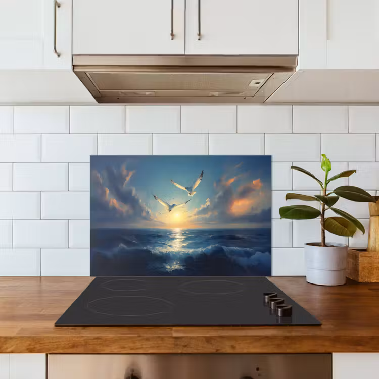 Paraschizzi cucina - Gabbiani - Mare - Nuvole - Blu — 3