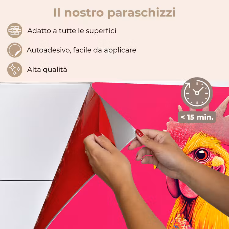 Paraschizzi cucina - Gallo - Colorato - Kimono - Rosa — 4