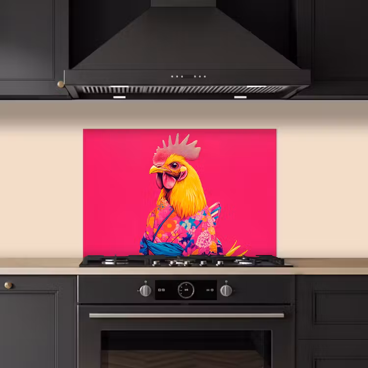 Paraschizzi cucina - Gallo - Colorato - Kimono - Rosa — 5