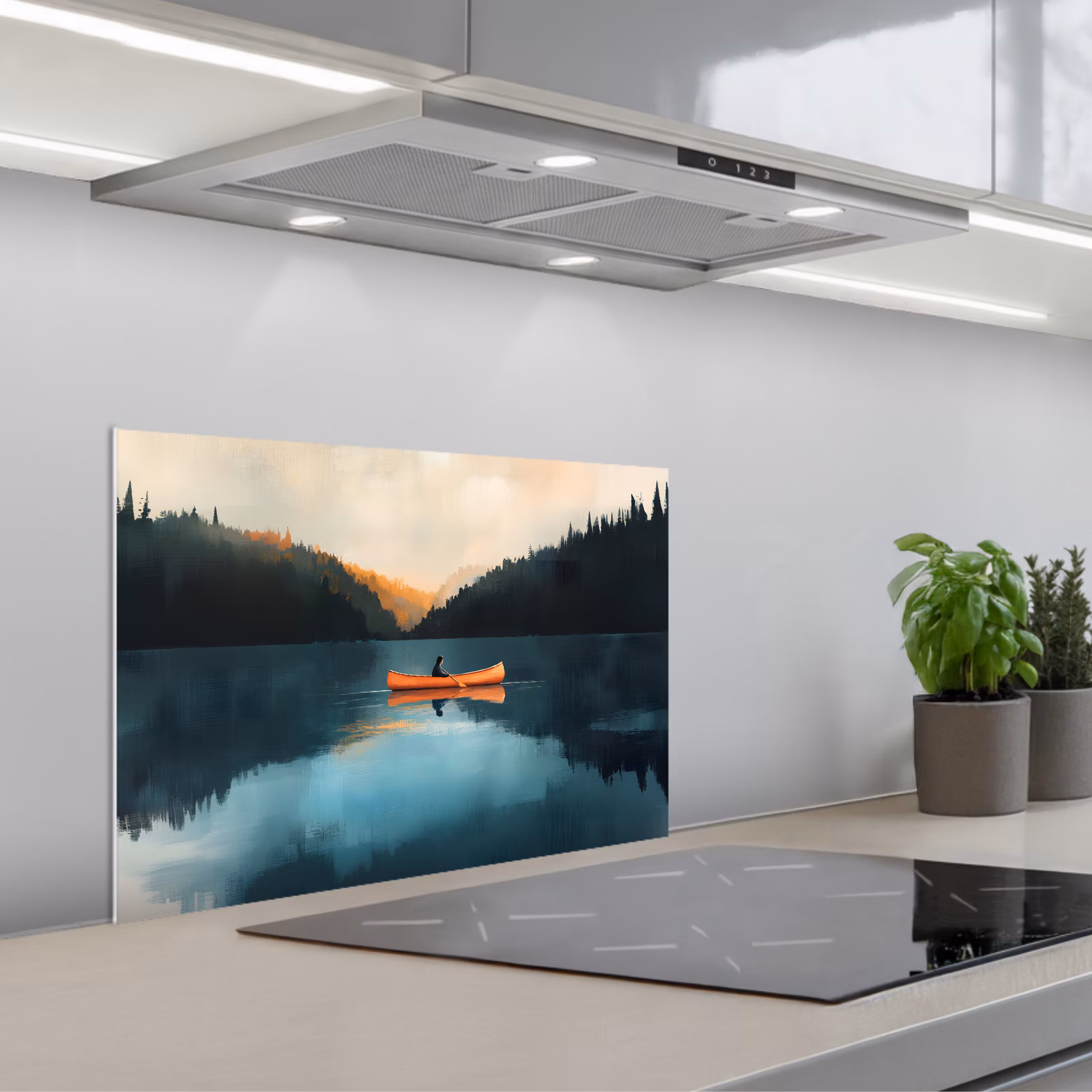 Paraschizzi cucina - Foreste - Lago - Canoa - Arancione — 1