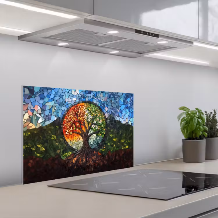 Paraschizzi cucina - Albero - Stagioni - Mosaico - Montagne — 1