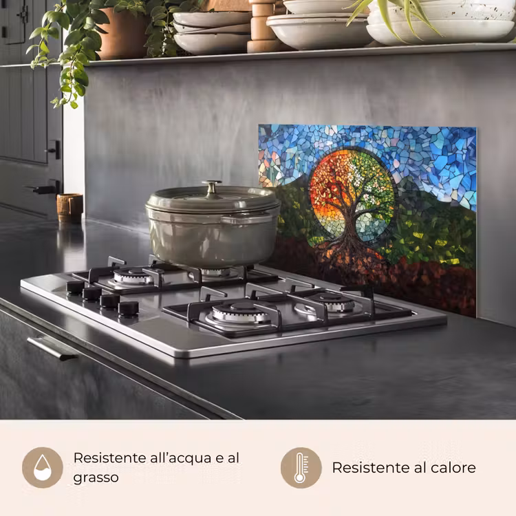 Paraschizzi cucina - Albero - Stagioni - Mosaico - Montagne — 2