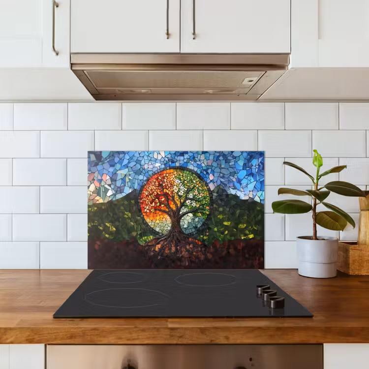 Paraschizzi cucina - Albero - Stagioni - Mosaico - Montagne — 3