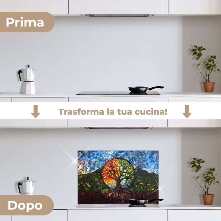 Paraschizzi cucina - Albero - Stagioni - Mosaico - Montagne — 7
