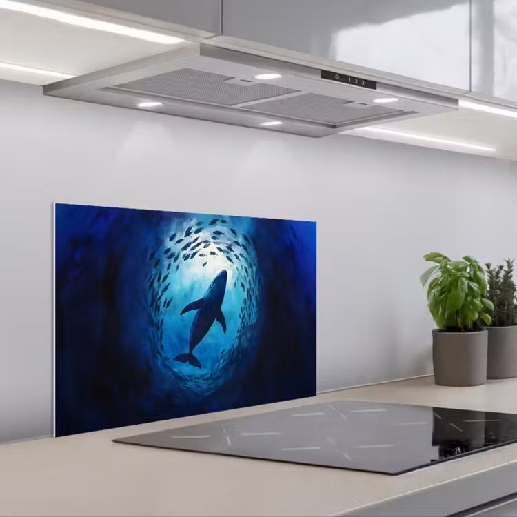 Paraschizzi cucina - Balena - Pesce - Blu scuro — 1