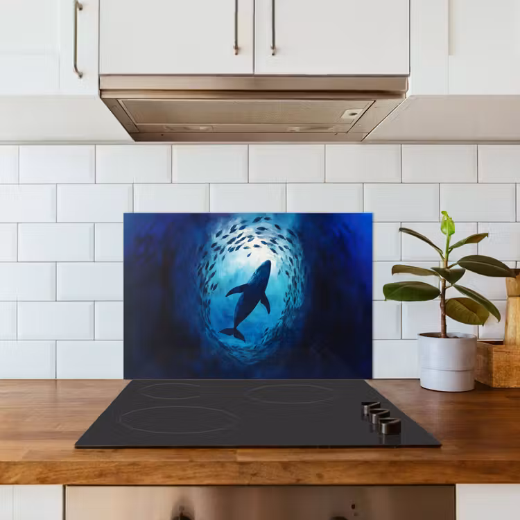 Paraschizzi cucina - Balena - Pesce - Blu scuro — 3