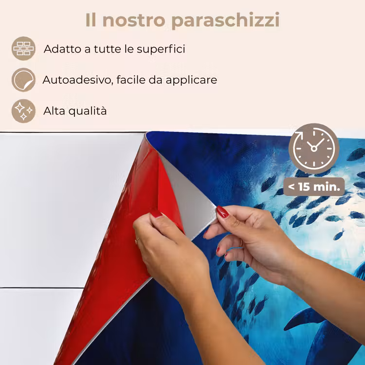 Paraschizzi cucina - Balena - Pesce - Blu scuro — 4