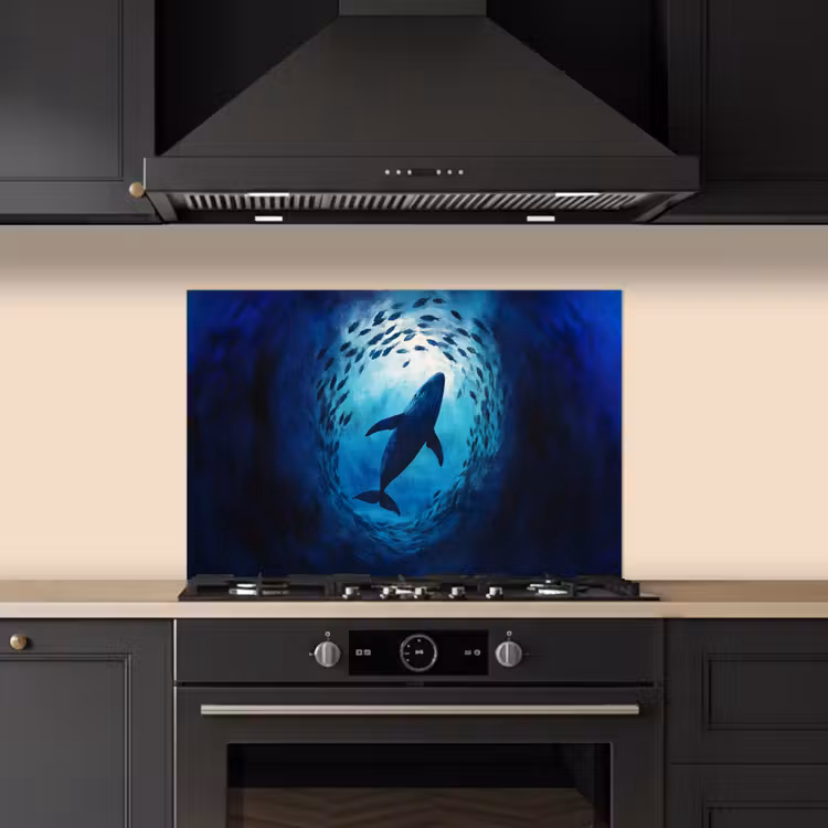 Paraschizzi cucina - Balena - Pesce - Blu scuro — 5