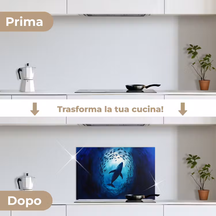 Paraschizzi cucina - Balena - Pesce - Blu scuro — 7
