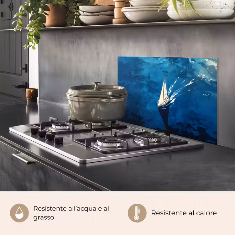 Paraschizzi cucina - Barca a vela - Acqua - Astratto - Ombra — 2
