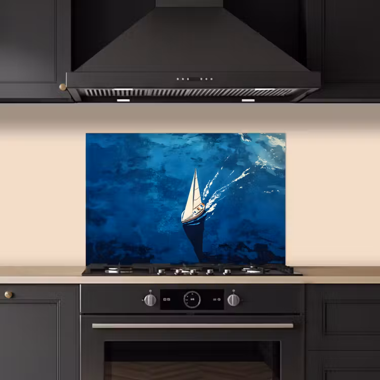 Paraschizzi cucina - Barca a vela - Acqua - Astratto - Ombra — 5