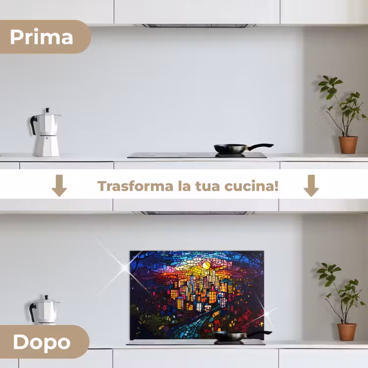 Paraschizzi cucina - Città - Luna - Mosaico - Colorato — 7