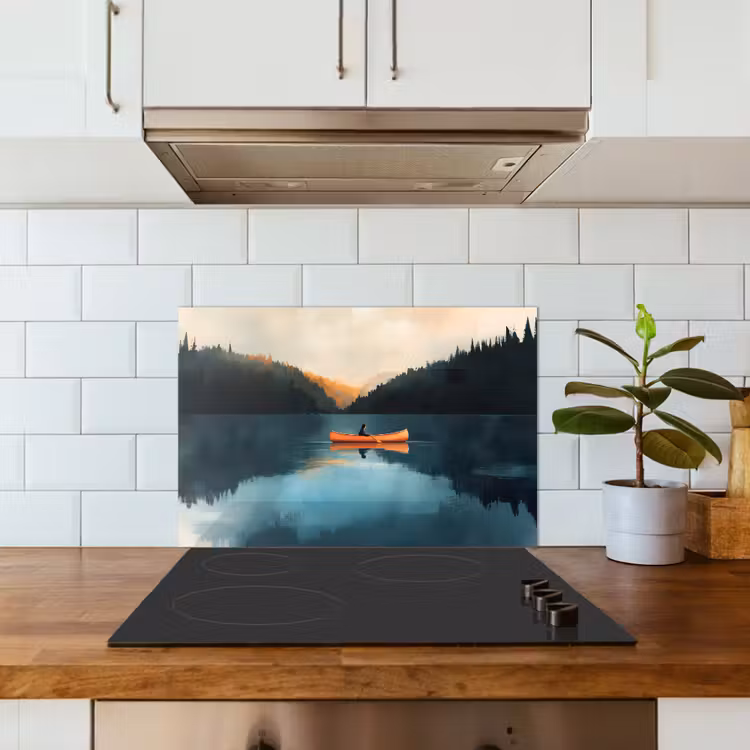 Paraschizzi cucina - Foreste - Lago - Canoa - Arancione — 3