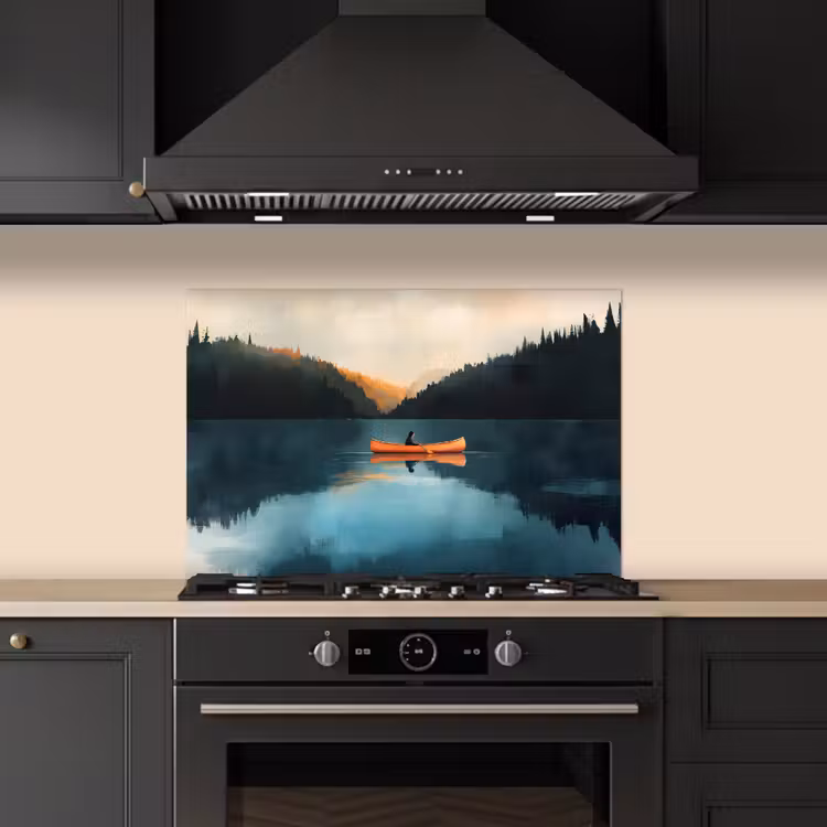 Paraschizzi cucina - Foreste - Lago - Canoa - Arancione — 5
