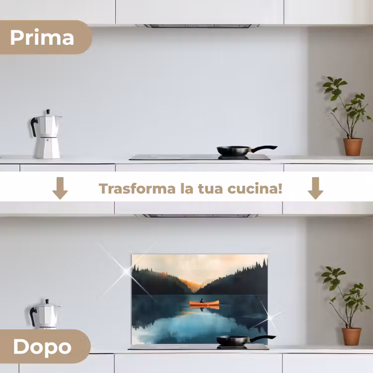 Paraschizzi cucina - Foreste - Lago - Canoa - Arancione — 7