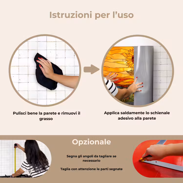 Paraschizzi cucina - Girasole - Mosaico - Tramonto - Giallo — 6