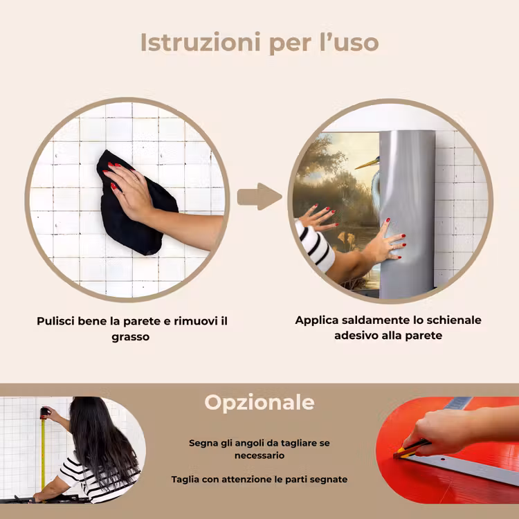 Paraschizzi cucina - Airone - Acqua - Piante — 6