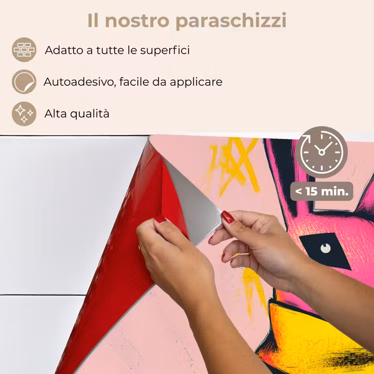 Paraschizzi cucina - Astratto - Coniglio - Sciarpa - Giallo — 4