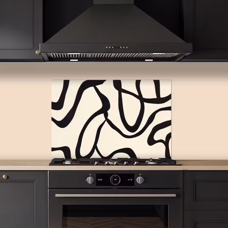 Paraschizzi cucina - Astratto - Linee - Moderno - Beige — 5