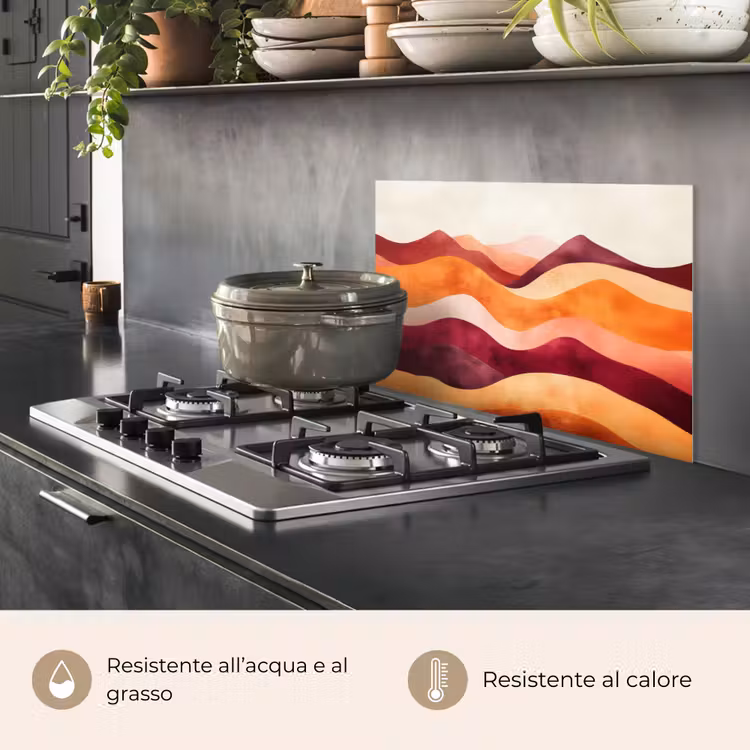 Paraschizzi cucina - Astratto - Paesaggio - Onde — 2