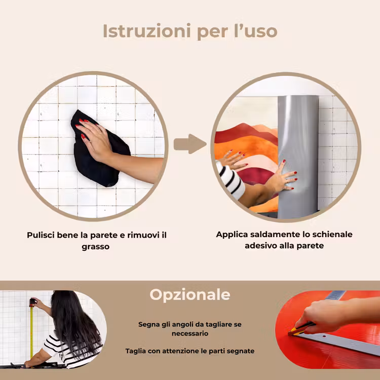 Paraschizzi cucina - Astratto - Paesaggio - Onde — 6