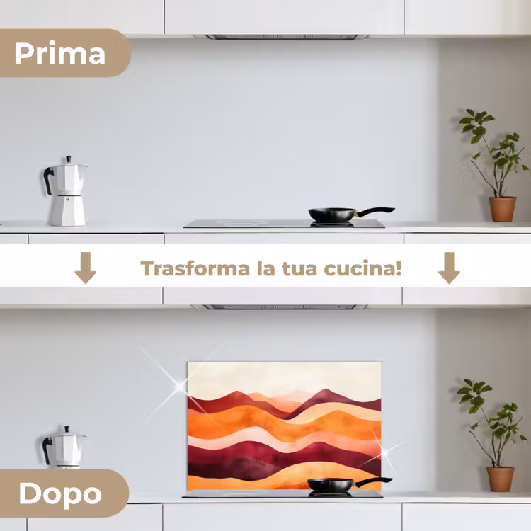Paraschizzi cucina - Astratto - Paesaggio - Onde — 7