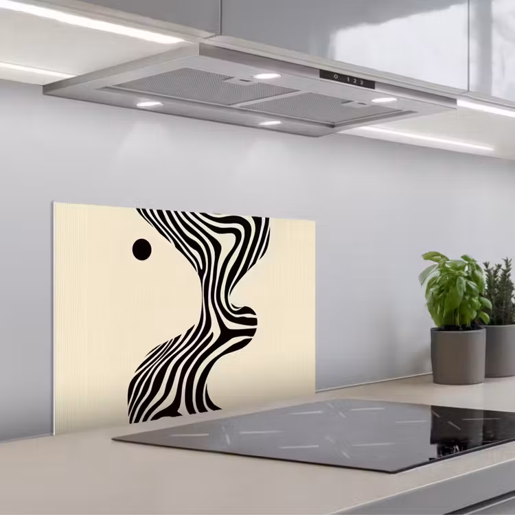 Paraschizzi cucina - Beige - Linee - Ondulate - Astratte — 1