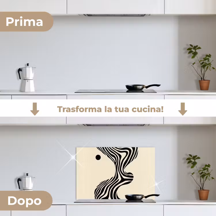 Paraschizzi cucina - Beige - Linee - Ondulate - Astratte — 7