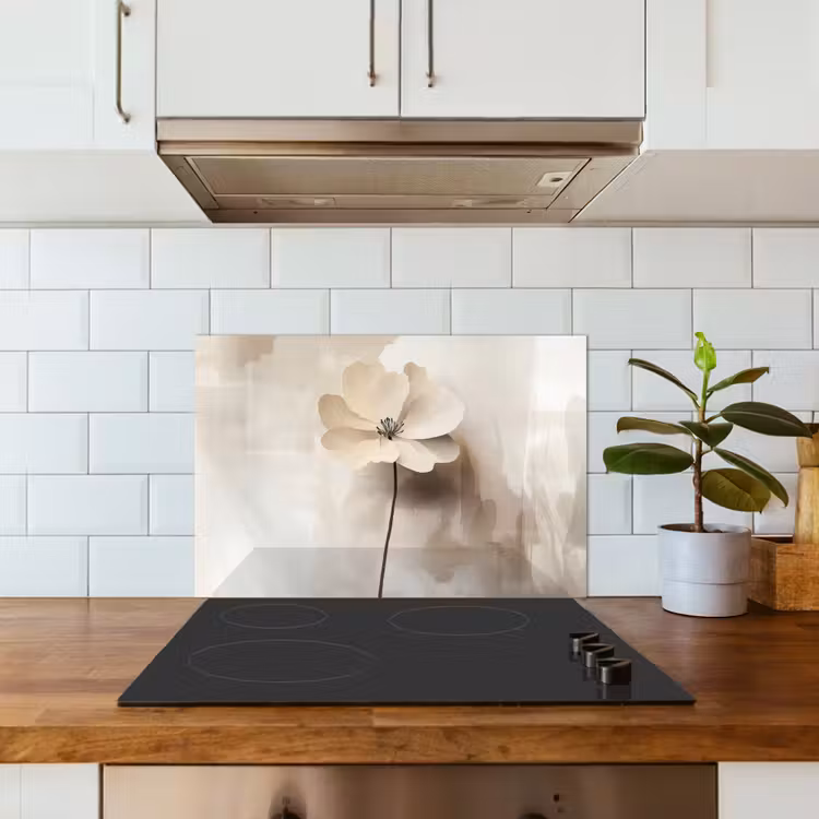 Paraschizzi cucina - Fiore - Beige - Vernice - Ombra — 3