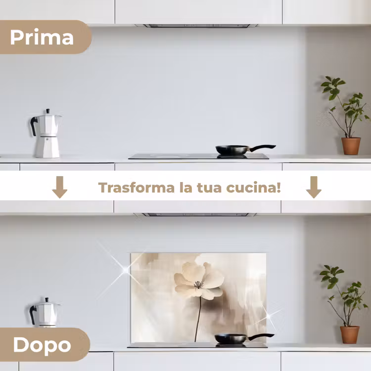 Paraschizzi cucina - Fiore - Beige - Vernice - Ombra — 7