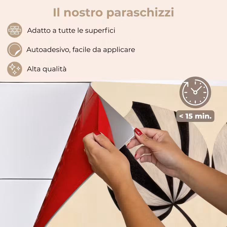 Paraschizzi cucina - Foglie - A righe - Stelo - Beige — 4