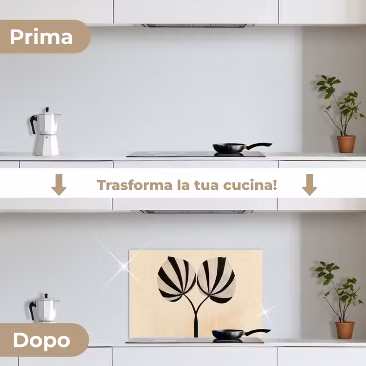 Paraschizzi cucina - Foglie - A righe - Stelo - Beige — 7