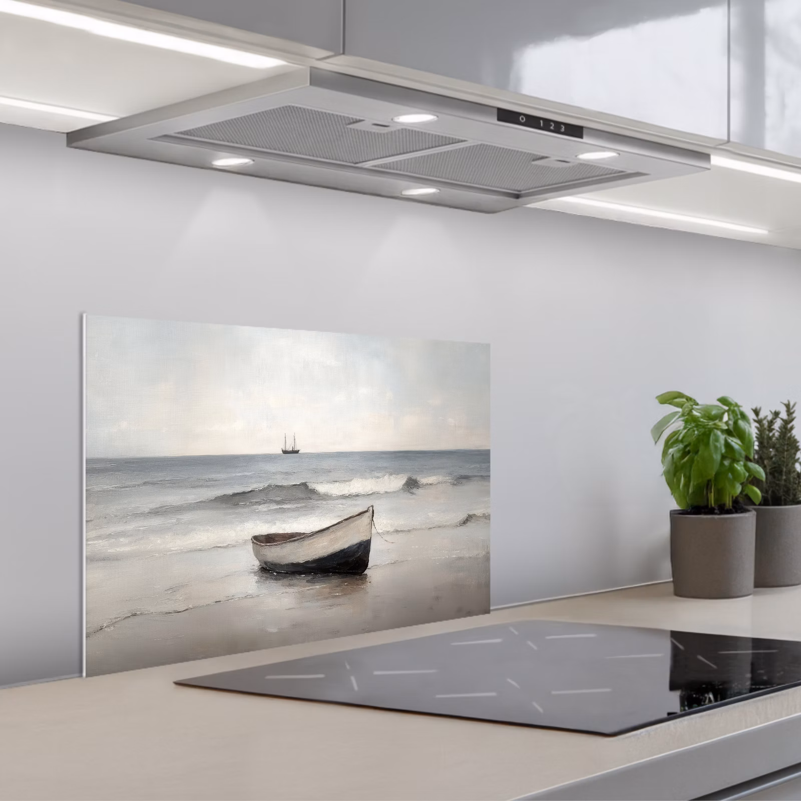 Paraschizzi cucina - Barca a remi - Mare - Orizzonte — 1