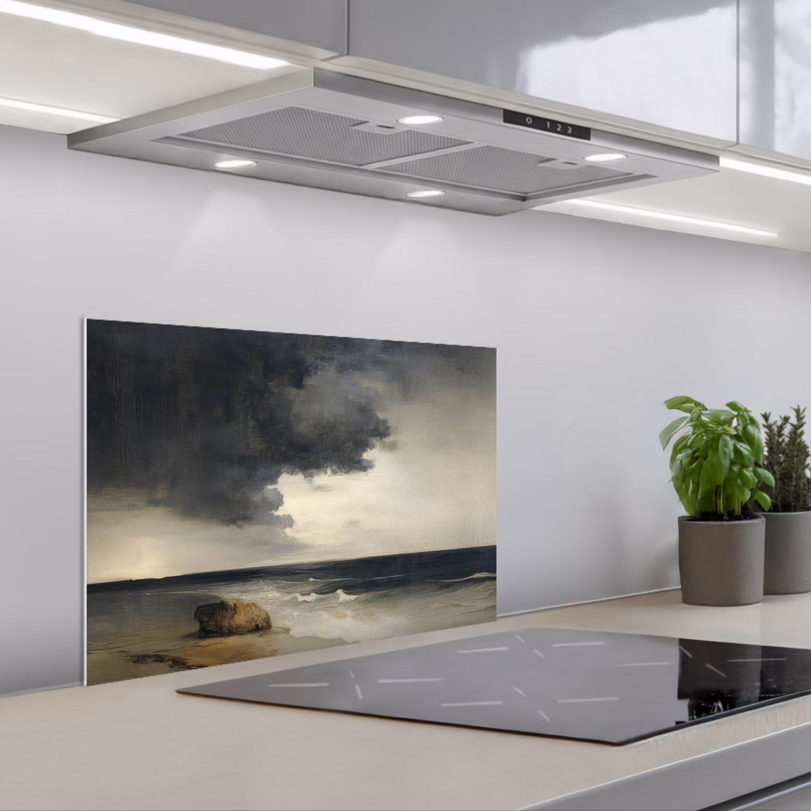 Paraschizzi cucina - Costa - Onde - Roccia - Tempesta — 1