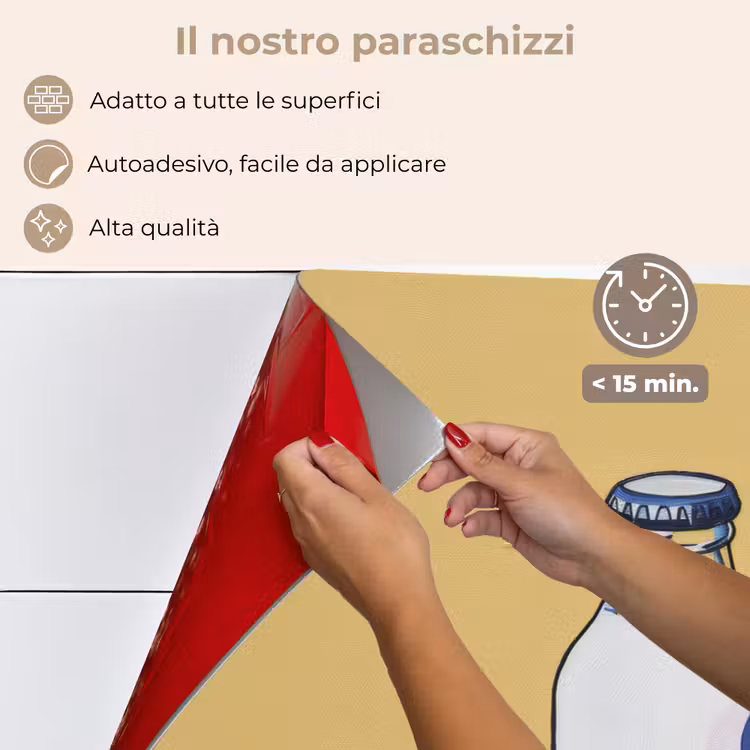 Paraschizzi cucina - Bicchieri - Bottiglia - Illustrazione - Latte — 4