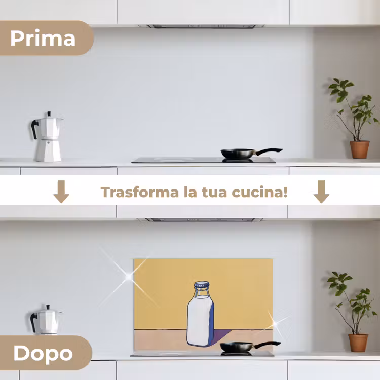 Paraschizzi cucina - Bicchieri - Bottiglia - Illustrazione - Latte — 7