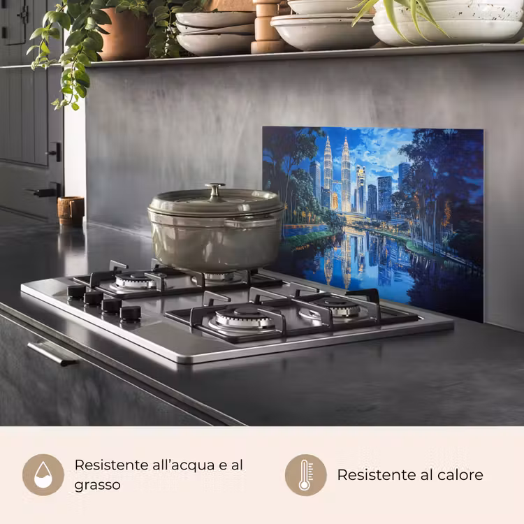 Paraschizzi cucina - Città di Kuala Lumpur - Skyline - Grattacieli - Acqua — 2